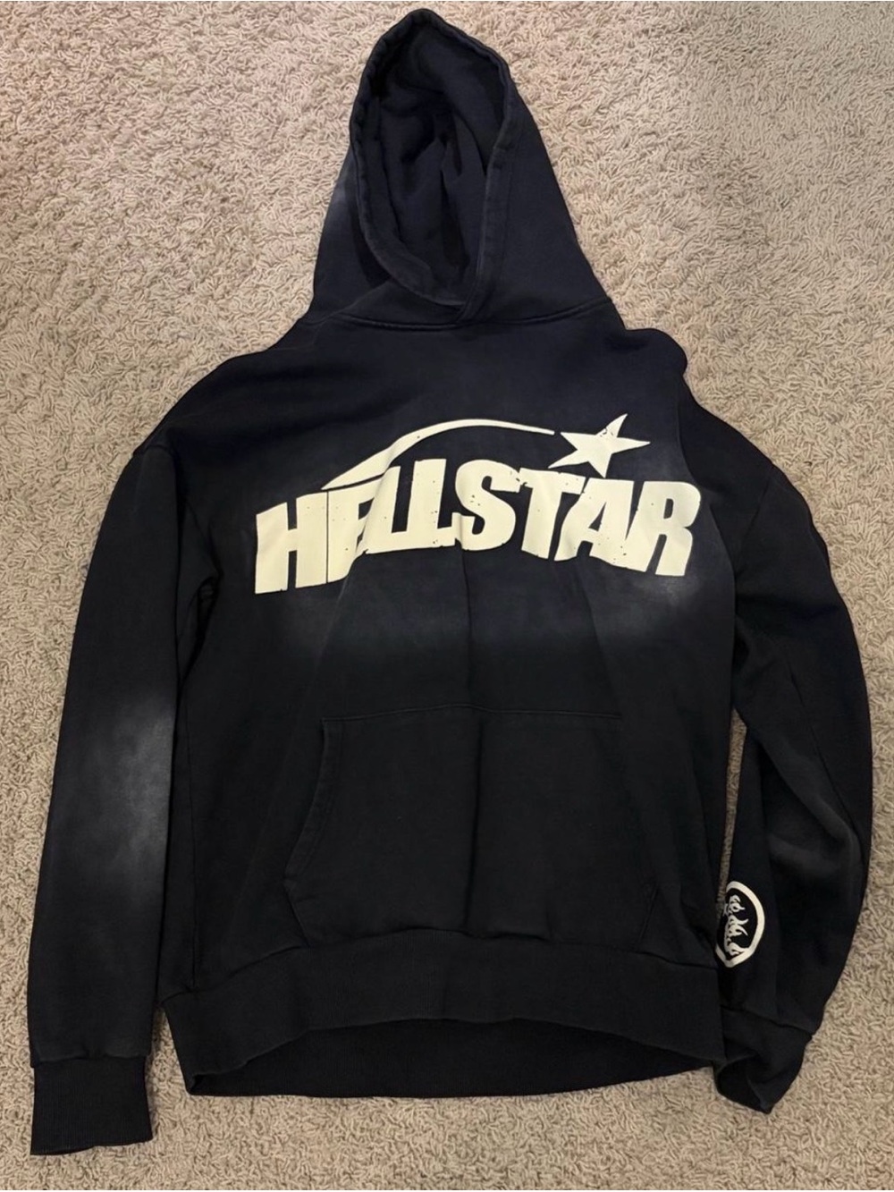 Hellstar black n white graphic hoodie